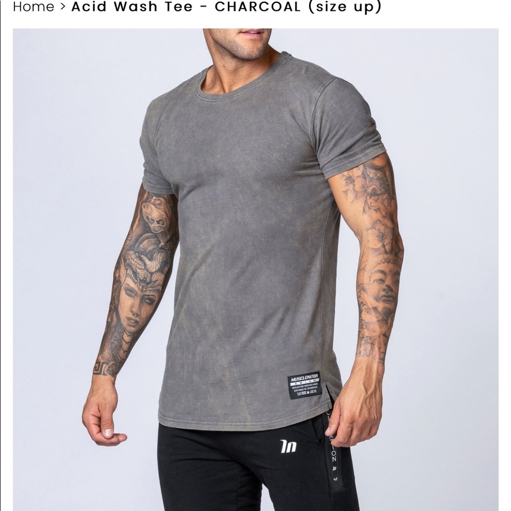 NWT Muscle nation acid wash t shirt